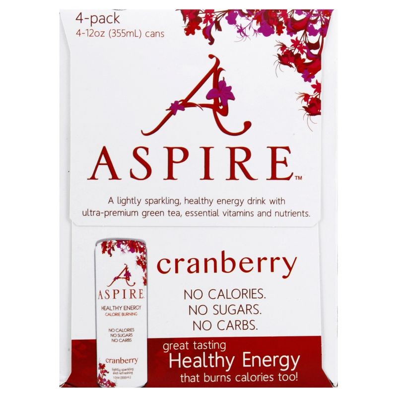 Aspire Healthy Energy Cranberry - 4pk/12 fl oz Cans
