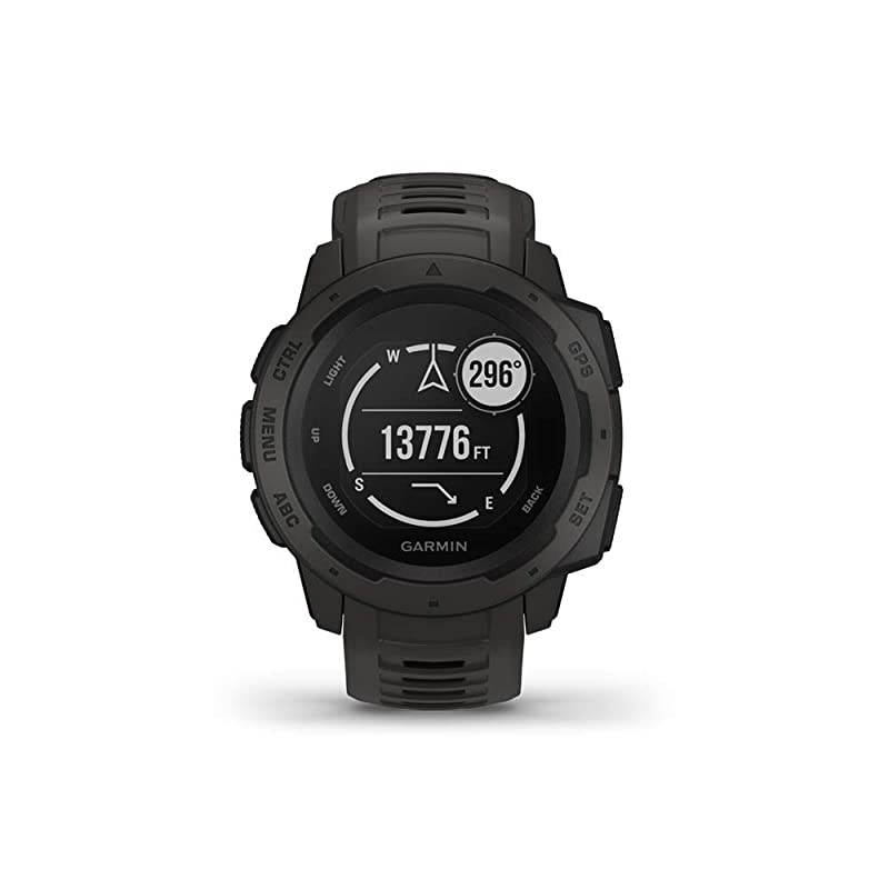 0100206400 Instinct Rugged Outdoor Watch with GPS Features GLONASS and Galileo Heart Rate Monitoring and 3axis Compass 127quot Graphite Renewed