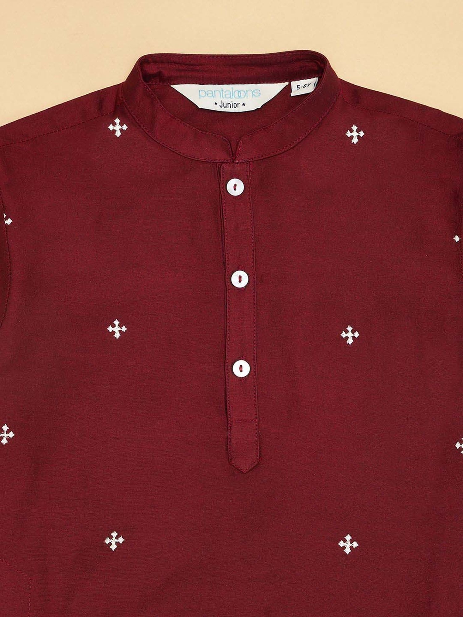 Indus Route by Pantaloons Boys Rust Printed Kurta Sets
