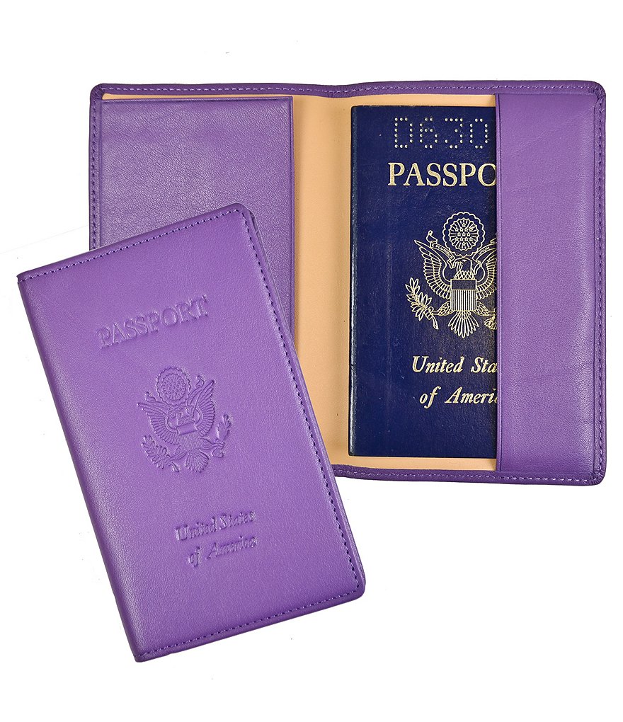 ROYCE New York Leather Debossed RFID Blocking Passport Jacket