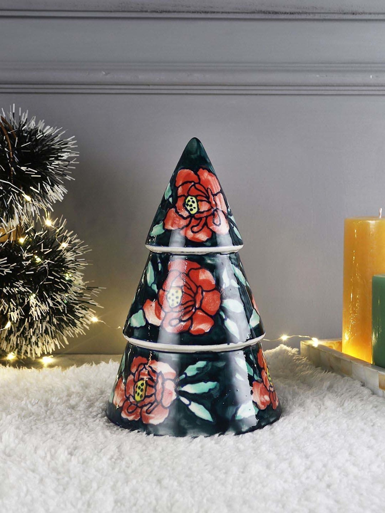 eCraftIndia Golden Handcrafted Engraved Palm Buddha Decorative Showpiece