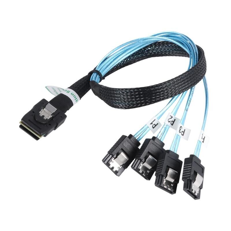 Weastlinks Sas Sata Cable Mini-SAS SFF-8087 to 4 SATA Cable Mini SAS 4i SFF8087 36P To 4 SATA 7P Cable 12Gbps Hard Drive Data