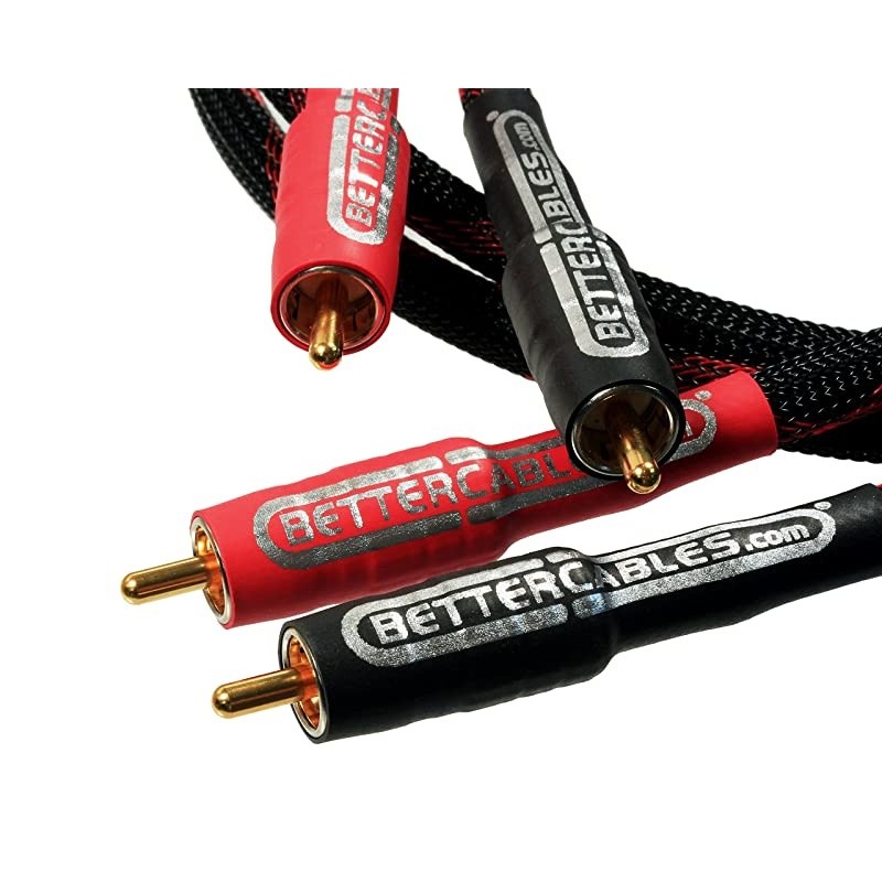 6 Feet  Silver Serpent Anniversary Edition Red/Black RCA Audio Interconnect Cables - Stereo Pair (2 Cables) High-End, High-Performance, Premium Hi-Fi Audio