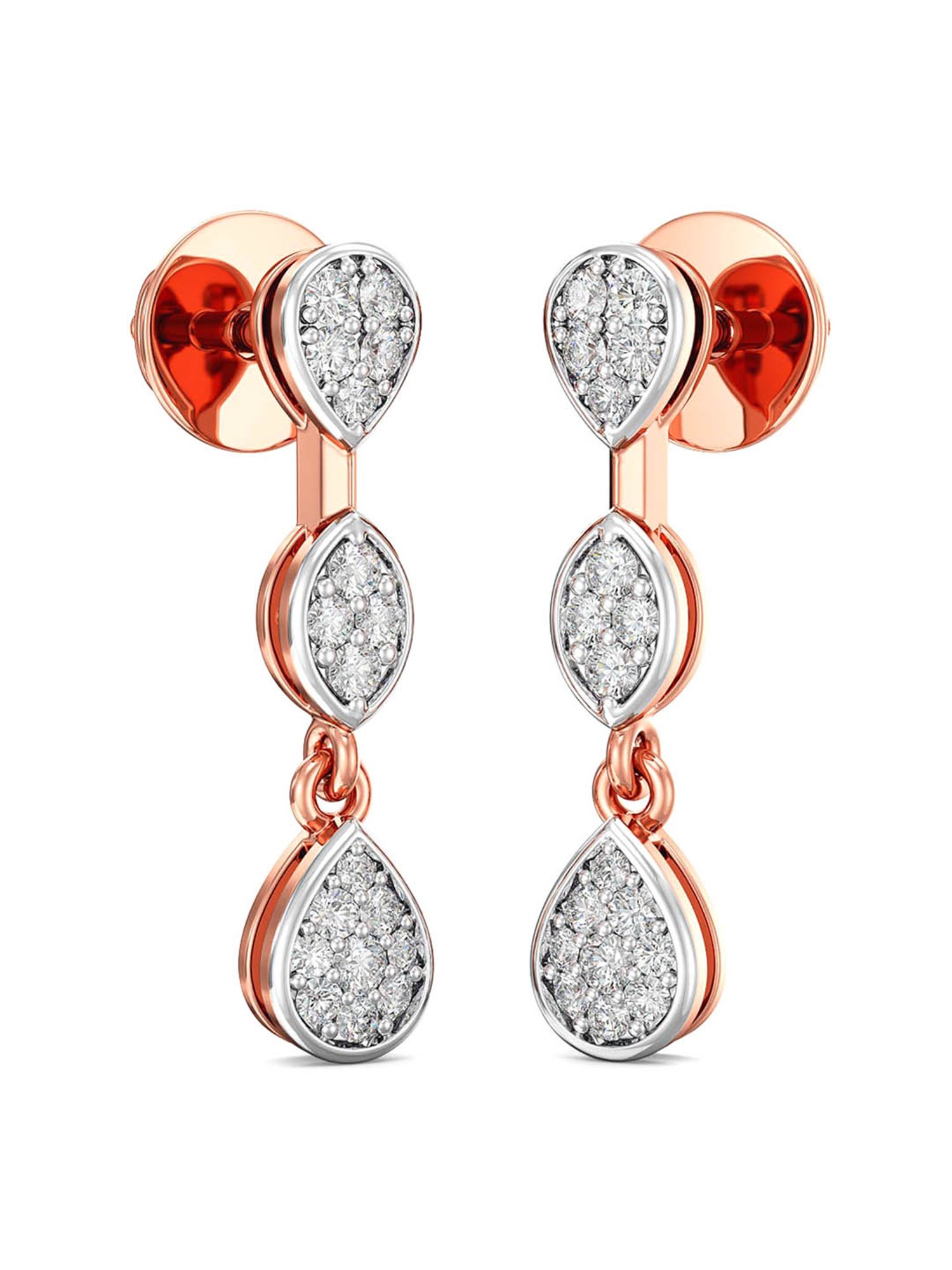 Joyalukkas 18k Rose Gold & Diamond Drop Earrings for Women