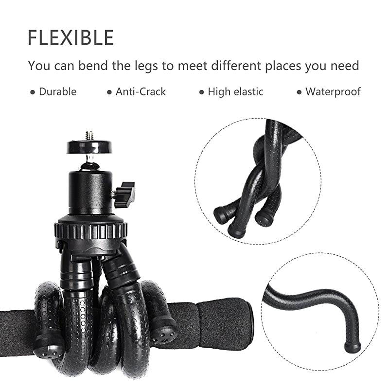 Tripod,Portable and Flexible Tripod Stand with Wireless Remote and Cell Tripod,Compatible with i/Android ,Camera,Sports Camera GoPro