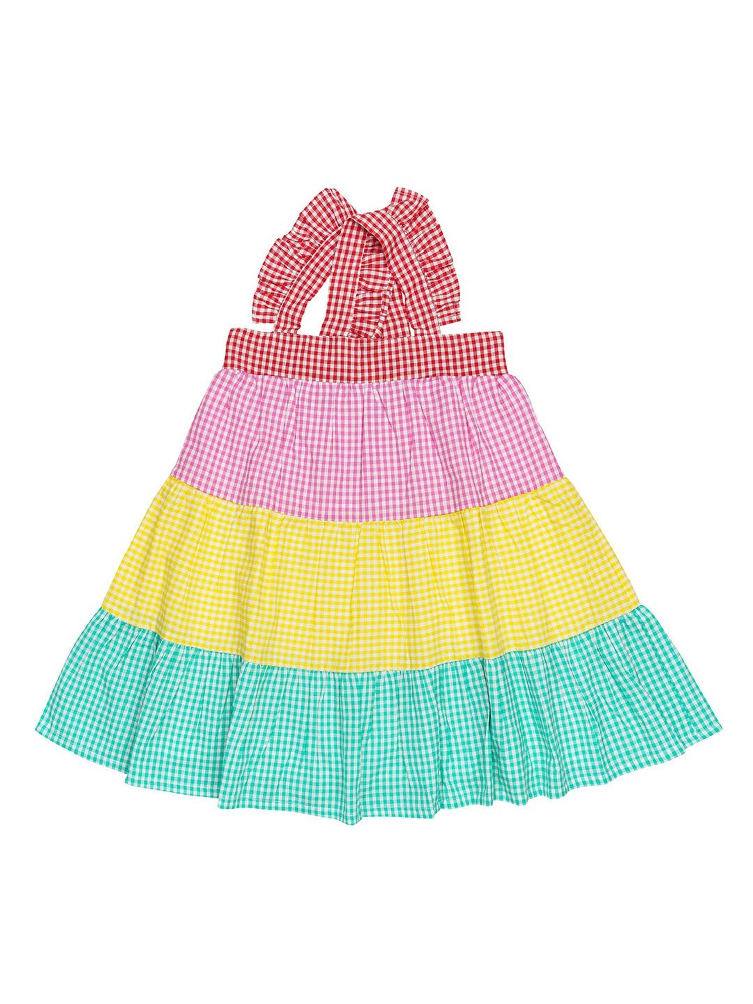 H by Hamleys Girls Multicolor Checks A Line Dress