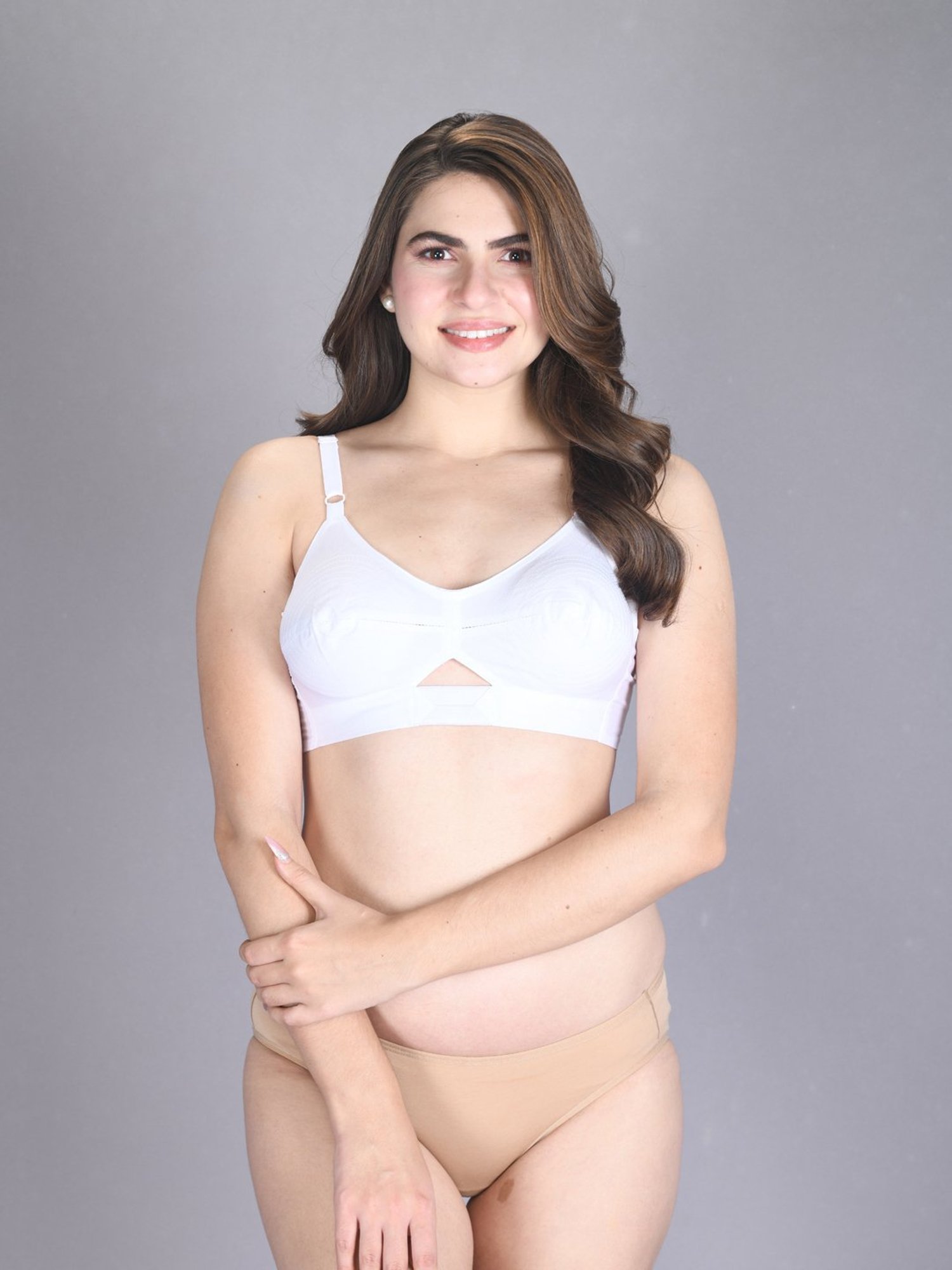 Lux Venus Maroon & White Full Coverage Non-Wired Everyday Bra With Adjustable Strap - Pack of 2