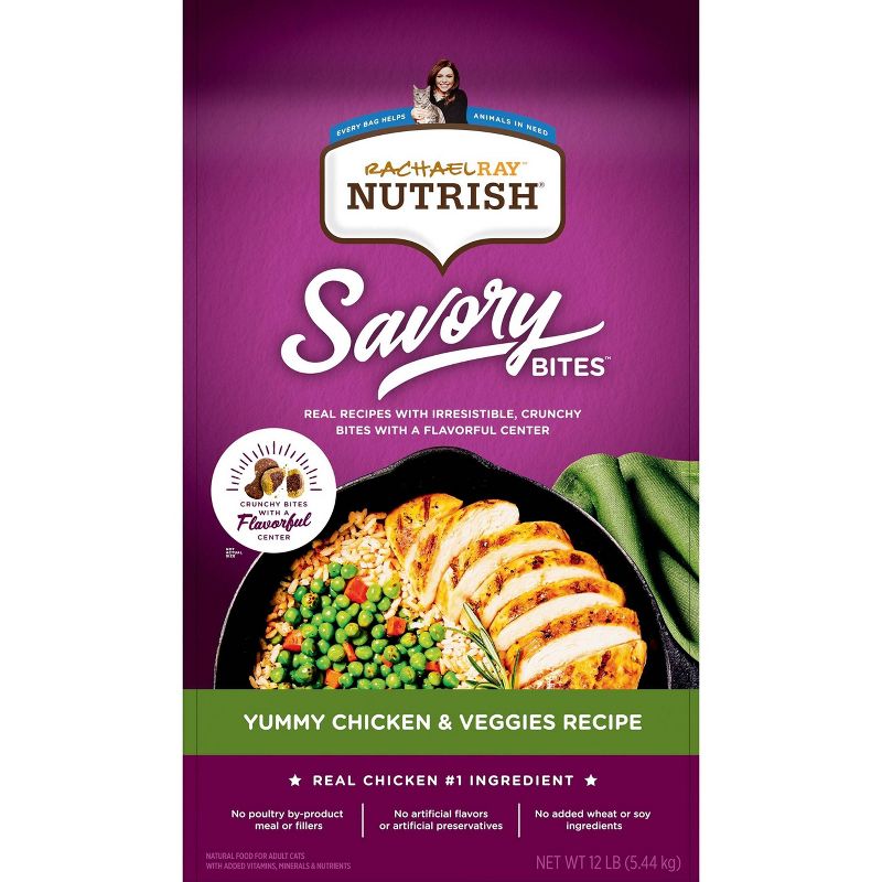 Rachel Ray Nutrish Yummy Chicken and Veggies Recipe Dry Cat Food - 12lbs