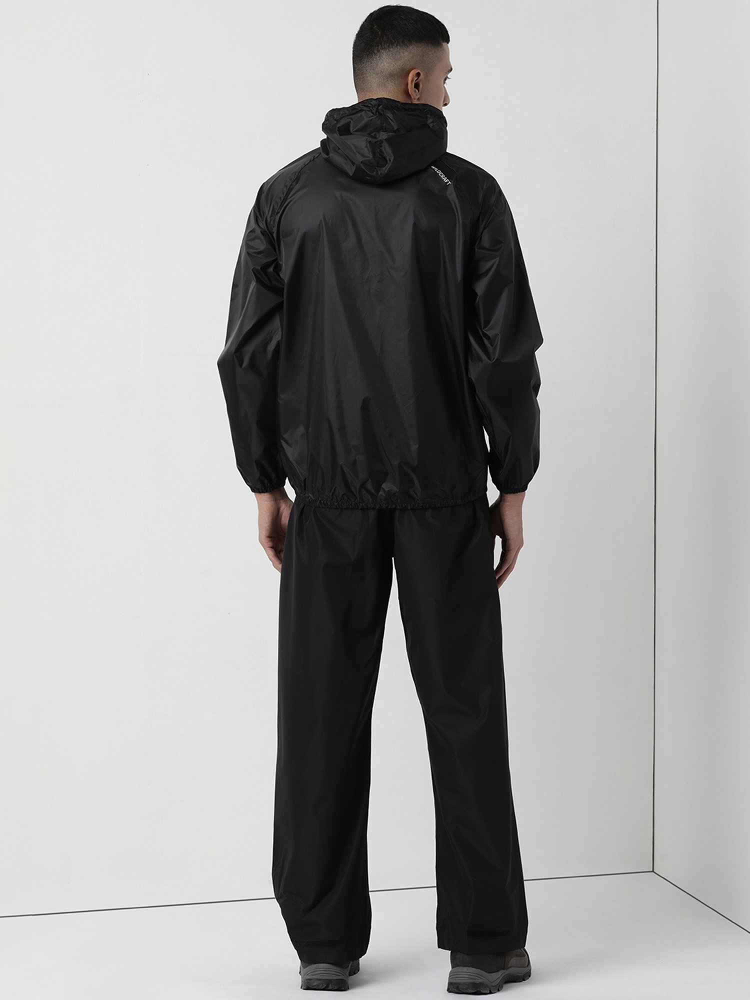 Wildcraft Black Hooded Raincoat Set
