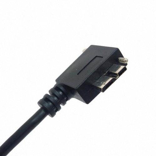 Xiwai USB 3.0 A Male to Micro B Left Angled 90 Degree Cable With Locking Screws for Nikon D800 D800E D810 15ft 5m