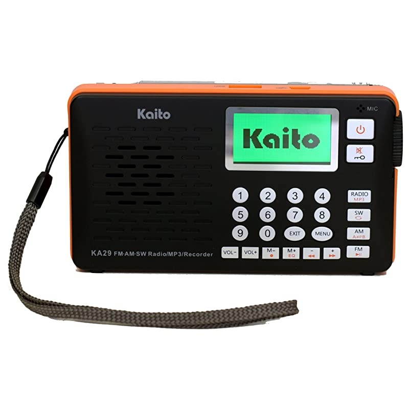 KA29 All in one World Receiver with Recorder AM FM SW Radio and MP3 PlayerBlack