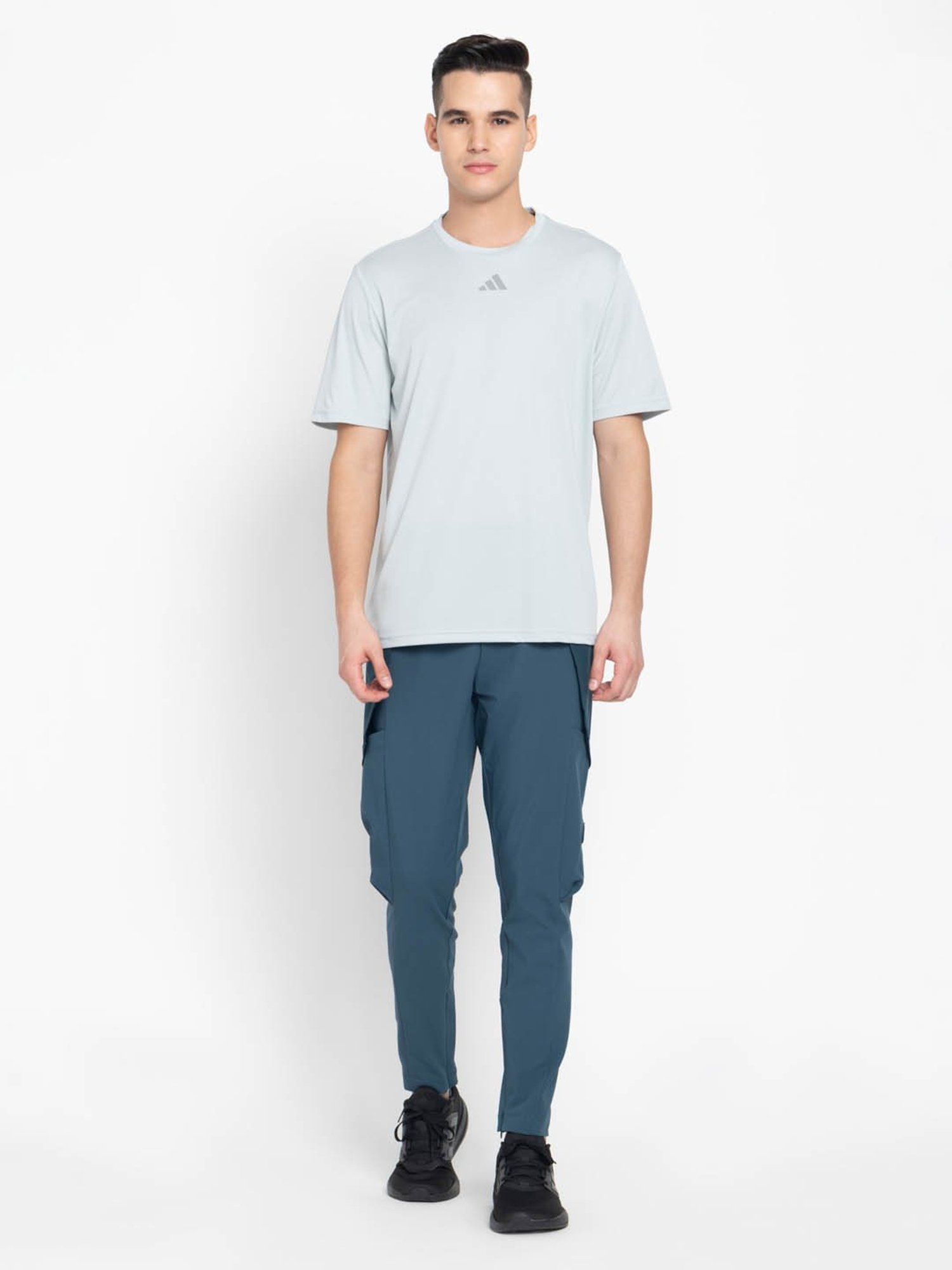 Adidas Grey Regular Fit Printed Sports T-Shirt