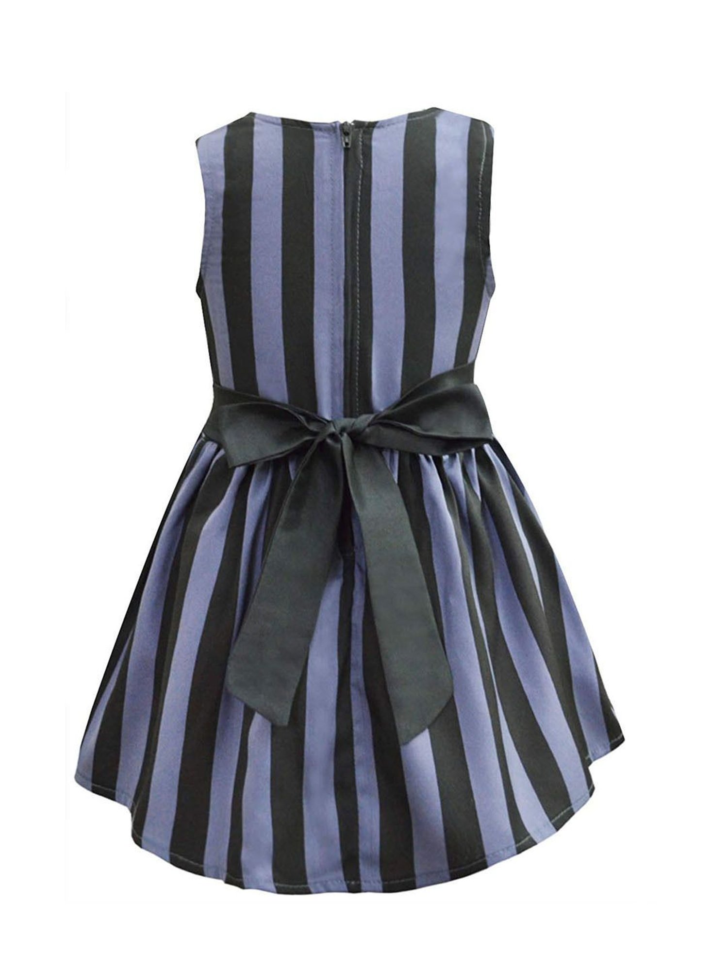 A.T.U.N. Girls Charcoal Grey & Black Striped Dress