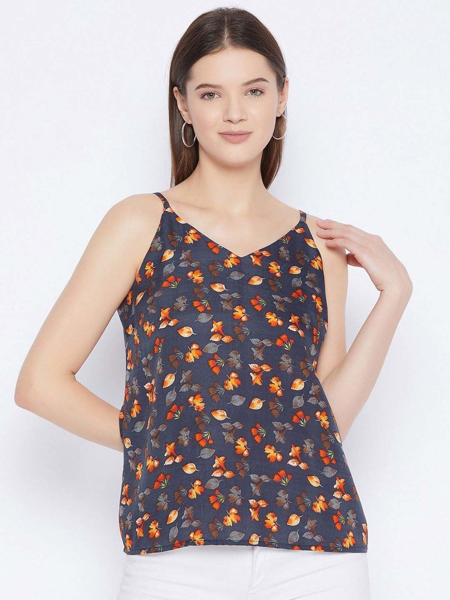 PURYS Blue Printed Top