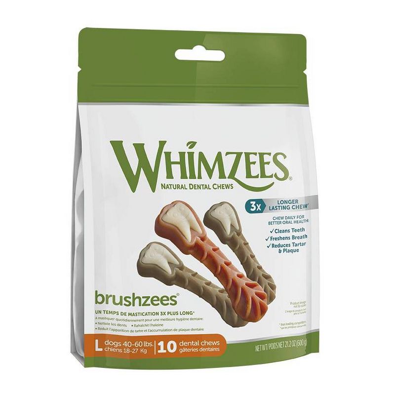 WHIMZEES Brushzees Value Bag Large Dental Dog Treats - 21.2oz