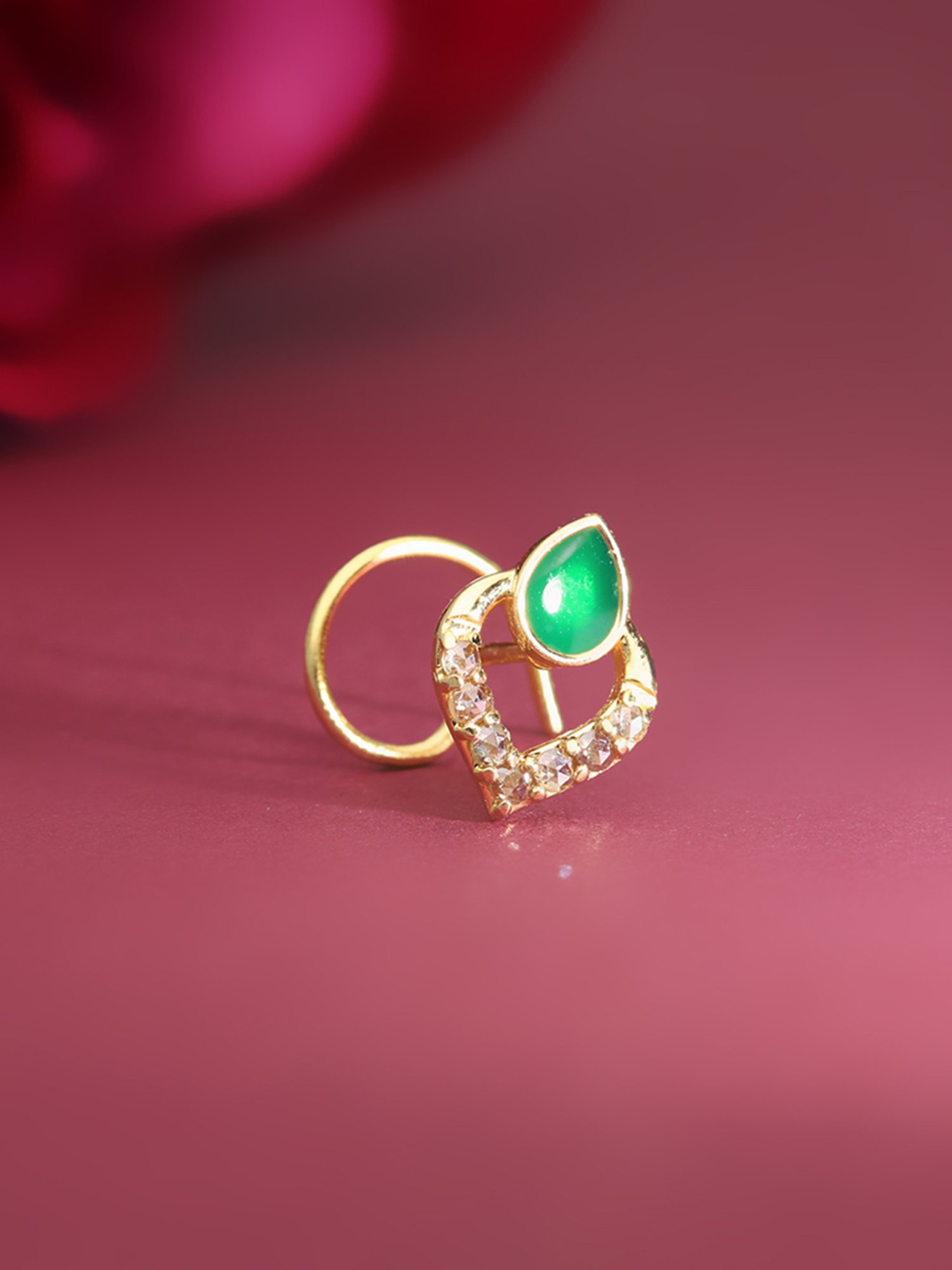 Malabar Gold and Diamonds 18k Yellow Uncut diamond Nosepin for Women