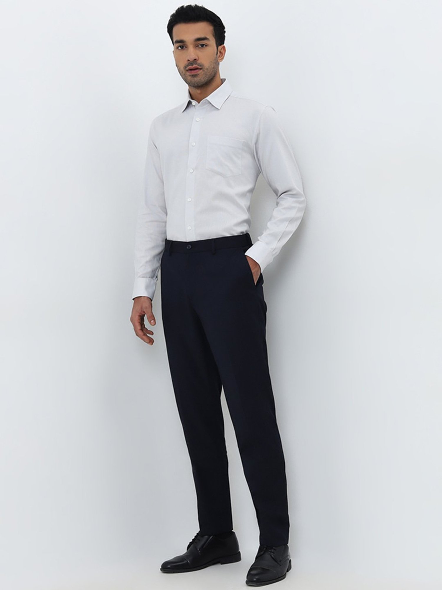 WES Formals by Westside Grey Relaxed-Fit Cotton Shirt
