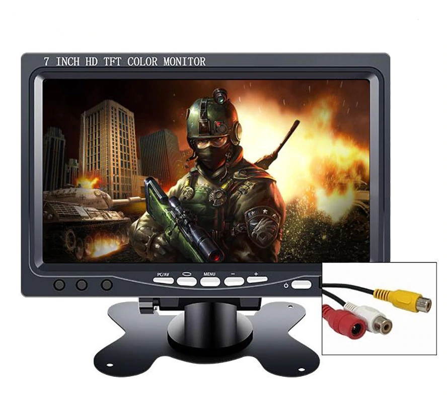 10.1" monitor 1024*600 2 AV Input for Car Reverse Rearview Camera CCTV mini lcd portable screen display small 7 inch Monitor pc