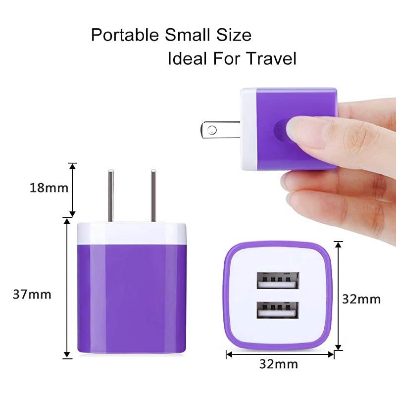 Android Wall Charger Micro USB Cable  21A Dual USB Wall Charger with 2Pack 6ft Android Charger Cable Fast Charge Cord for Samsung Galaxy S7 Edge S6 J7 Note 5 LG Aristo 2 Stylo 3 Plus HTC