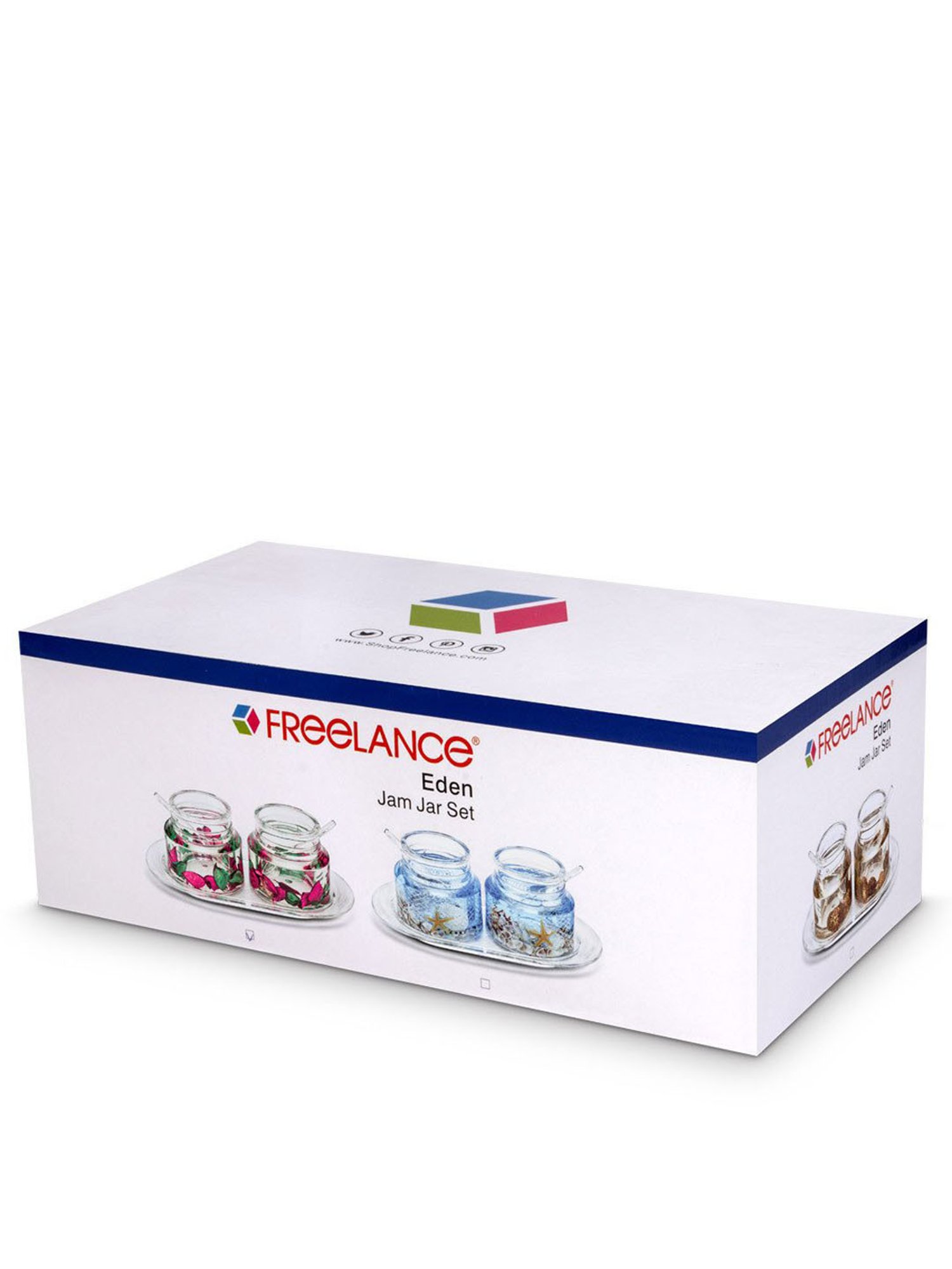 Freelance Blue Acrylic Set of 2 Jars and Container