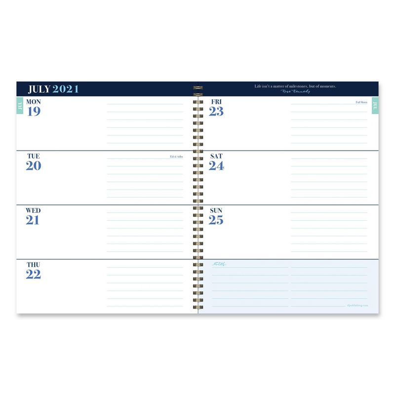2021-22 Academic Planner 8.5" x 11" Delicate Flowers Daily/Weekly/Monthly - The Time Factory