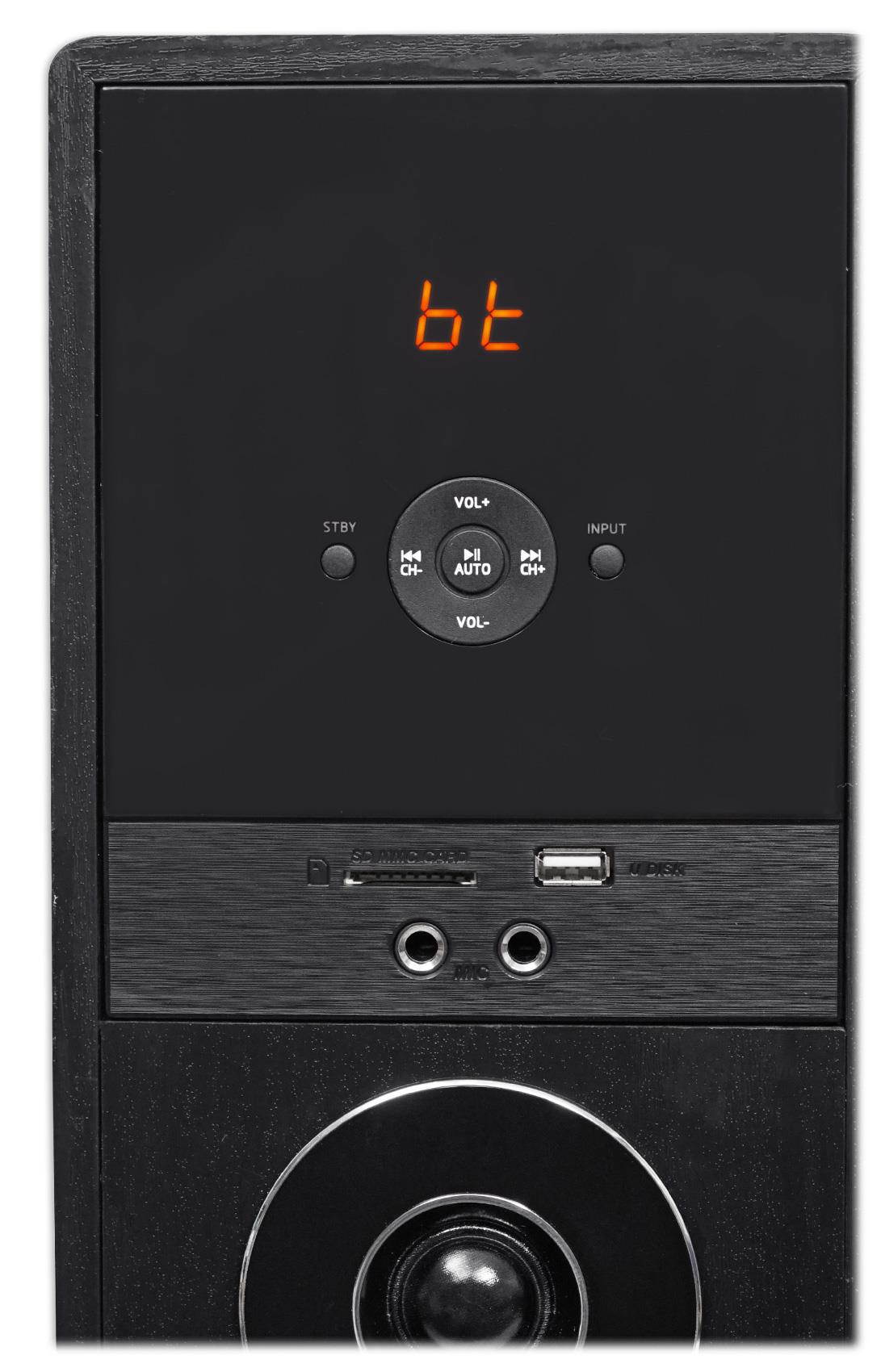 Rockville Bluetooth Home Theater/Karaoke Machine System w/(2) Wireless Mics+Subs