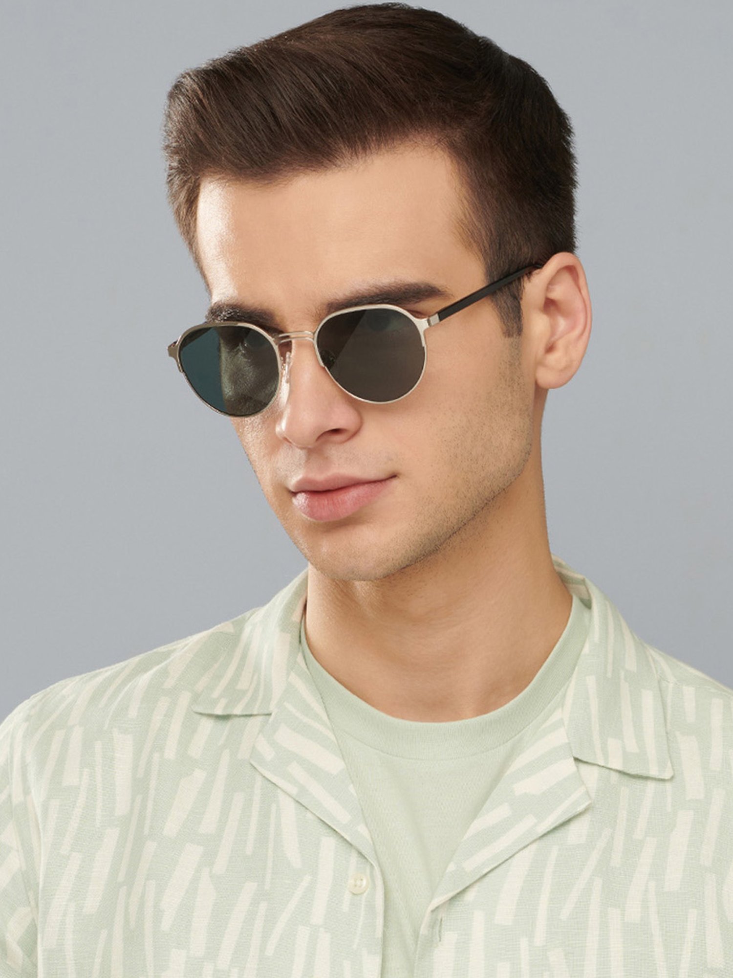 John Jacobs JJ S13873 Dark Green Round Sunglasses