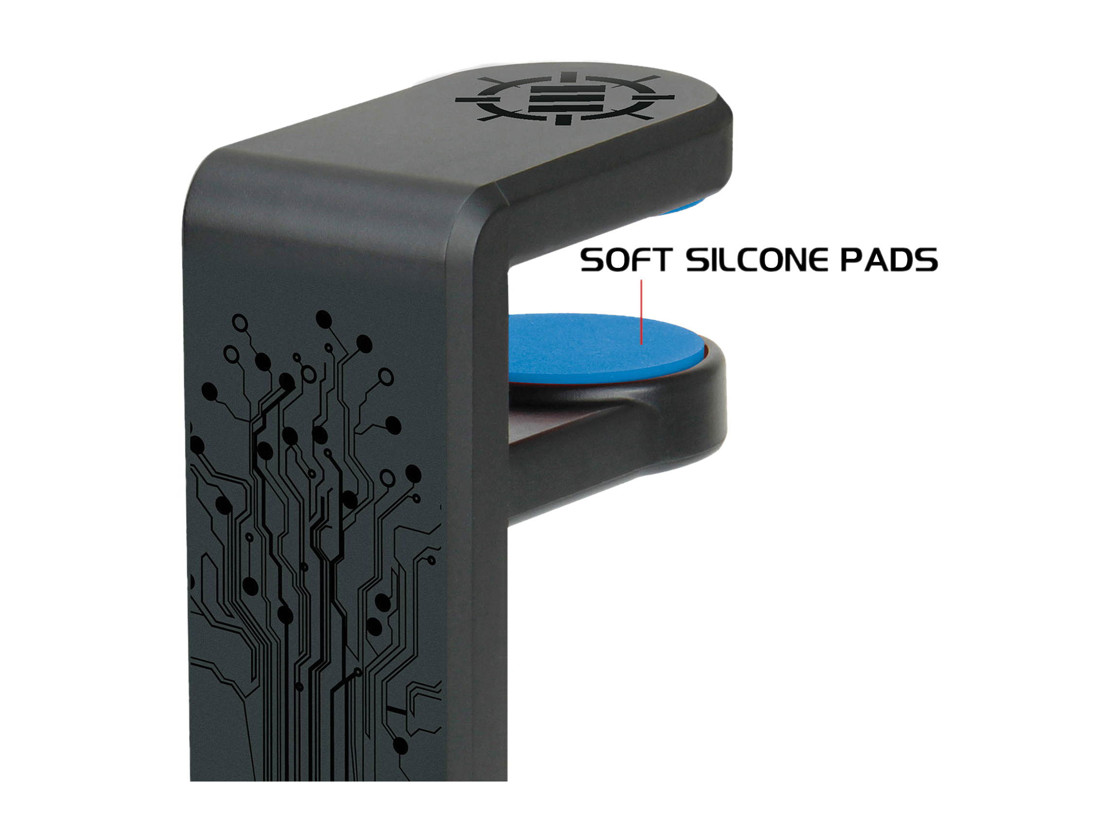 Enhance Desk Gaming Headset Holder with Clamp On Under Desk Design & Cable Clip