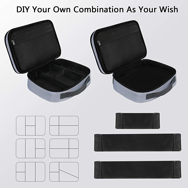 Organizer Bag Travel Universal Cable Organizer Case Durable Accessories Pouch with Handle Small Electronic Carrying Bag for Cable Flash Diver Phone USB Power Bank Grey