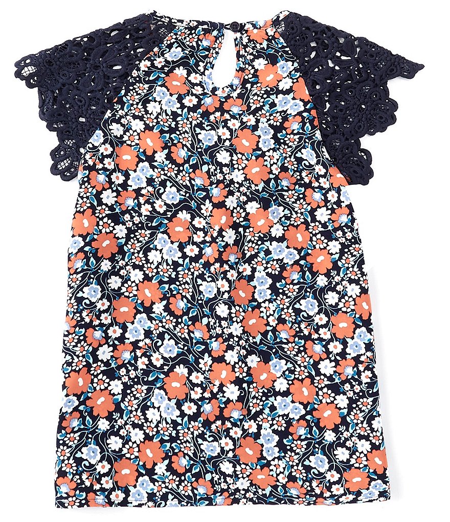 Mini Molly Big Girls 8-14 Lace-Sleeve Floral Top