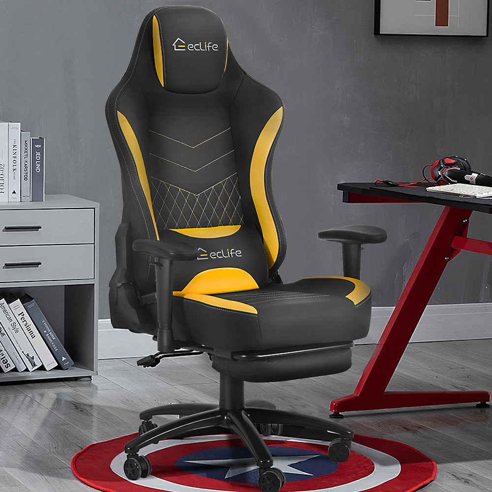 Ergonomic Racing Style Gaming Chair LUCKWIND Racing Chair
Massage Gaming Chair Office Chair Height Adjustment Recliner Swivel Rocker With Retraceable Footrest And  Massage Lumbar Pad E-Sports Chair
