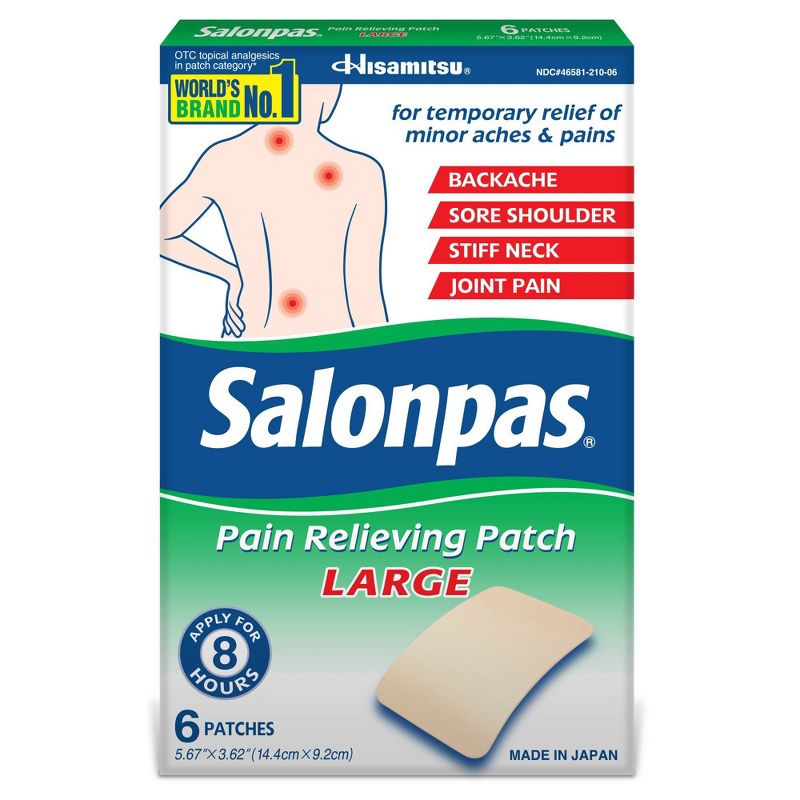 Salonpas Lidocaine 4% Pain Relieving Gel Patch - 6ct
