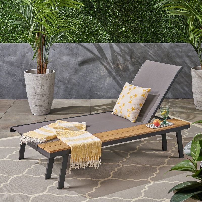 NewPort Outdoor Wicker Chaise Lounge - Dark Gray - Coaster