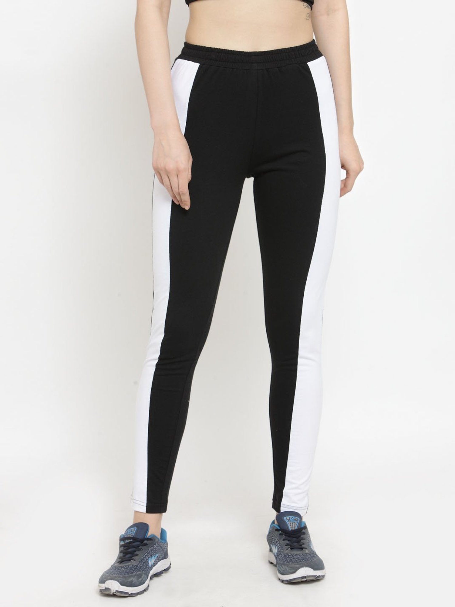 Boston Club Black & White Cotton Trackpants