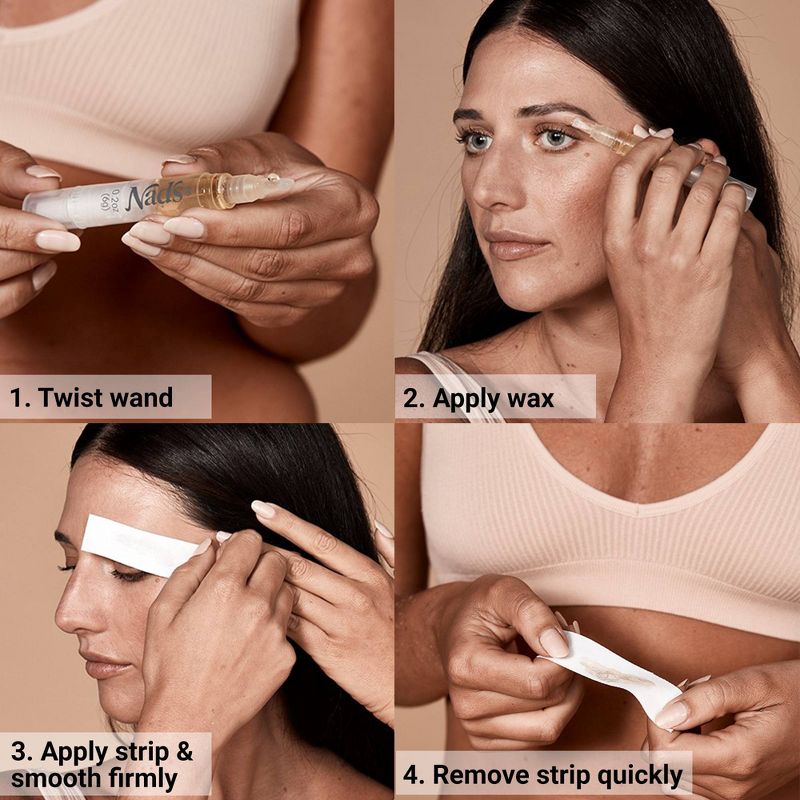 Nad's Natural Precision Eyebrow Wand Waxing Kit - 12ct