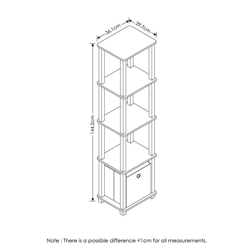 Decorative Shelf With Bin Black