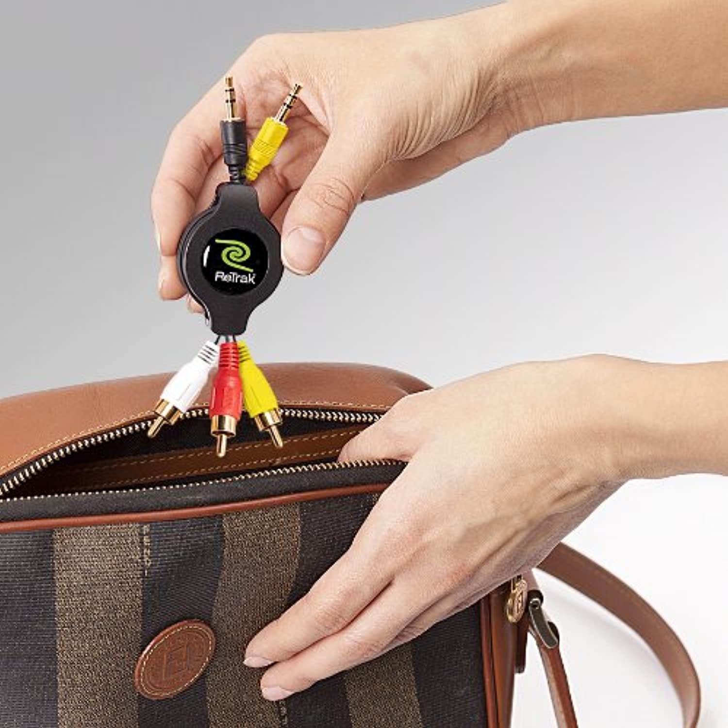 ReTrak Retractable Portable DVD to RCA Audio/Video Cable (ETCABLERCADVD)