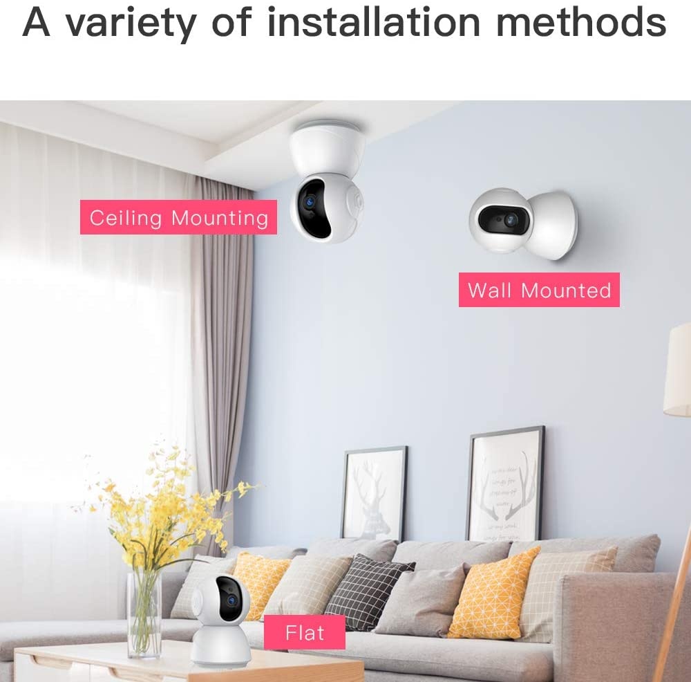 1080P WiFi Security Dome Camera, SDETER HD Home IP Wireless 2-Way Audio Motion Detection Night Vision Baby/Pet Monitor Compatible with iOS&Android
