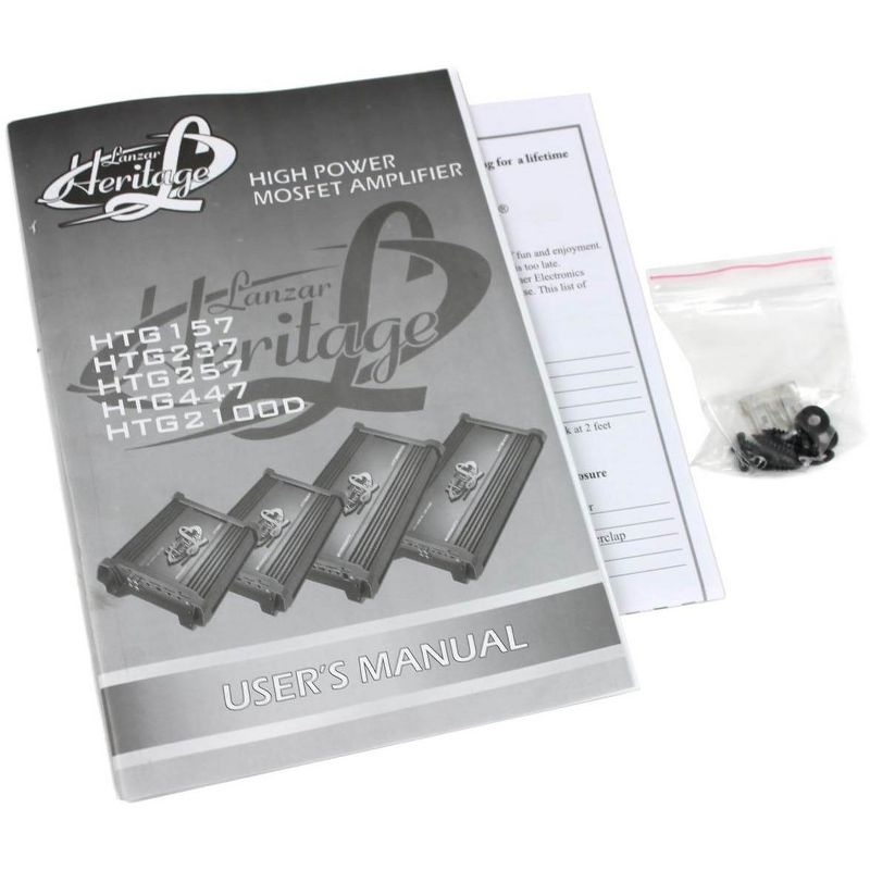 Lanzar HTG237 1000W Mono MOSFET Car Audio Power Amplifier Amp Stereo with 2 Ohm