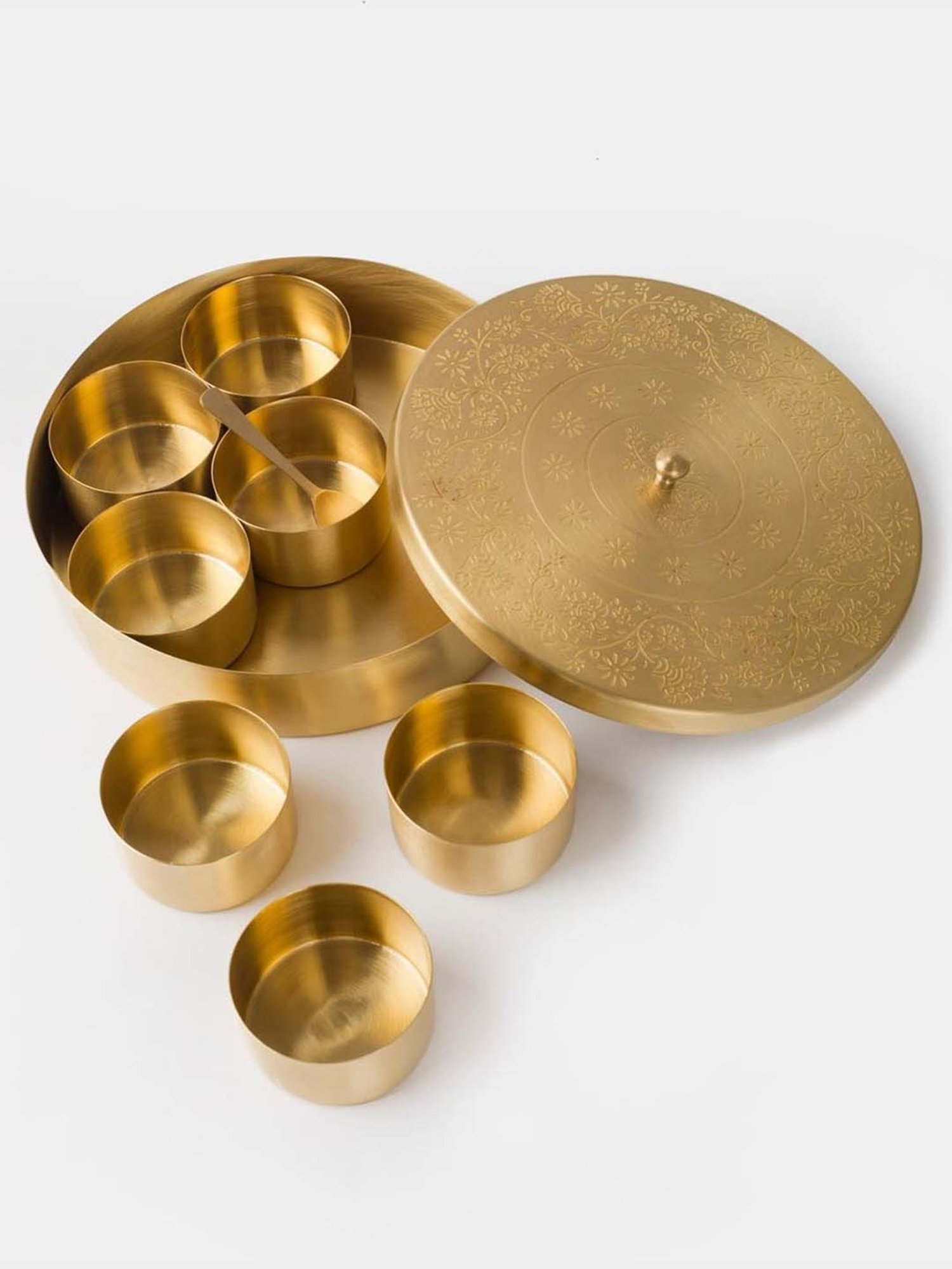 Aristo Silver Stainless Steel Storage Containers with Base Stand - Set of 7