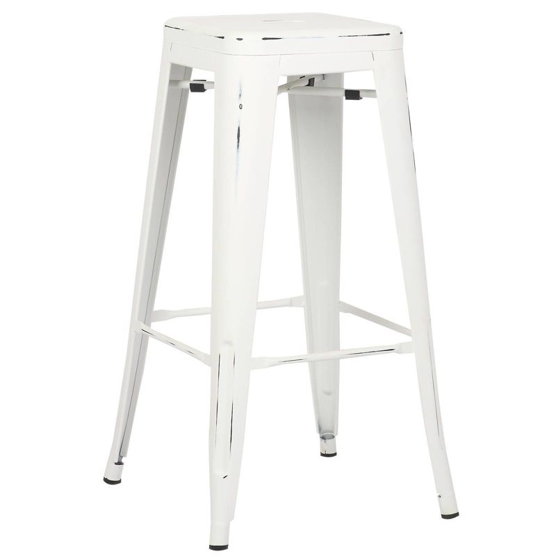Set of 4 Franco Industrial Barstools Off White - Poly & Bark