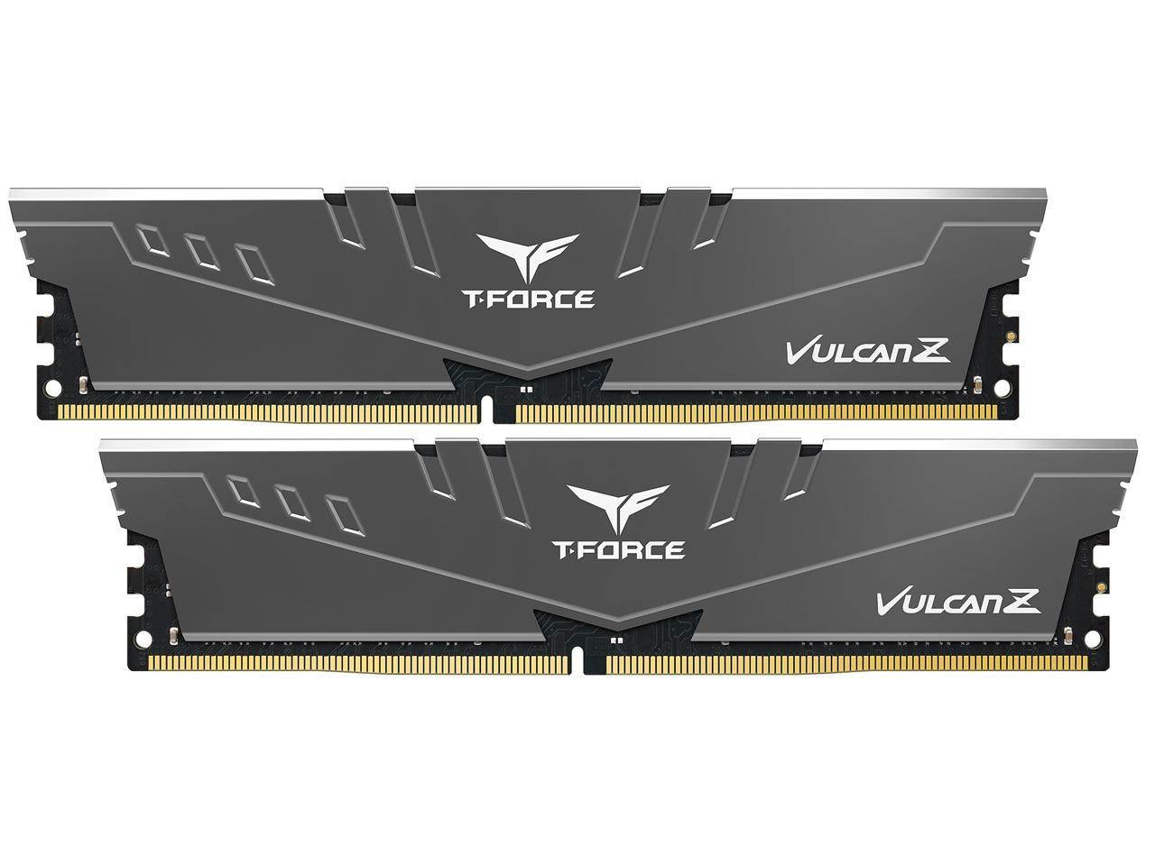 TEAMGROUP T-Force Vulcan Z DDR4 32GB Kit (2x16GB) 3600MHz (PC4-28800) CL18 Desktop Memory Module Ram TLZGD432G3600HC18JDC01 - Gray