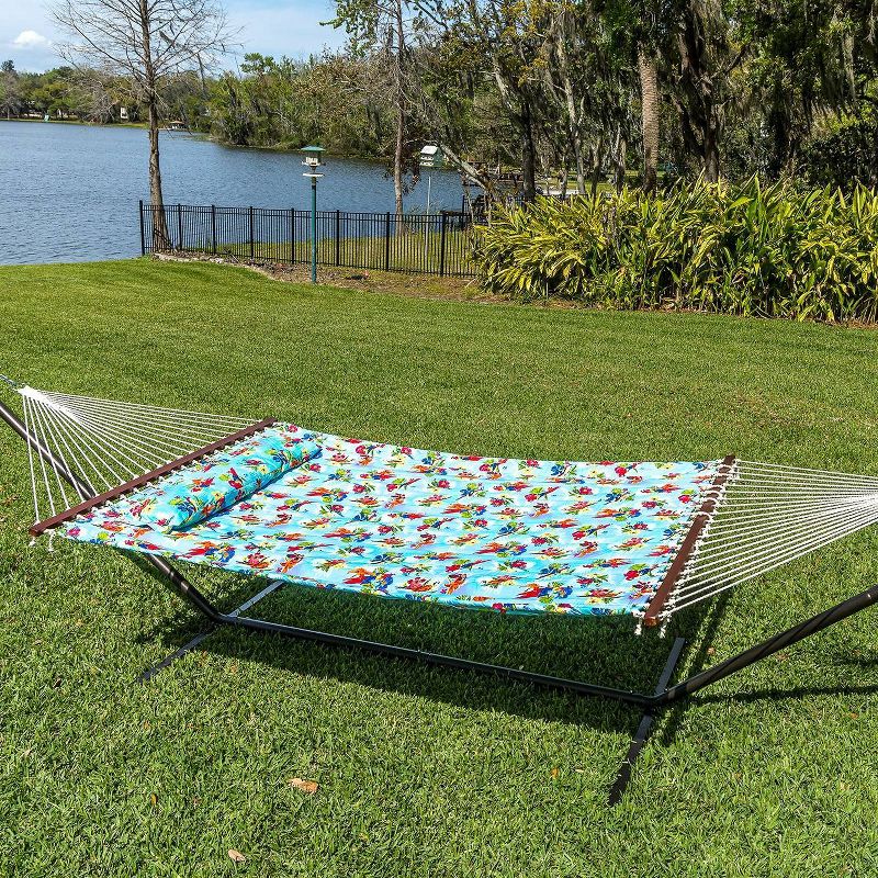 Coronado Double Quilted Hammock Blue/Parrots - Smart Living
