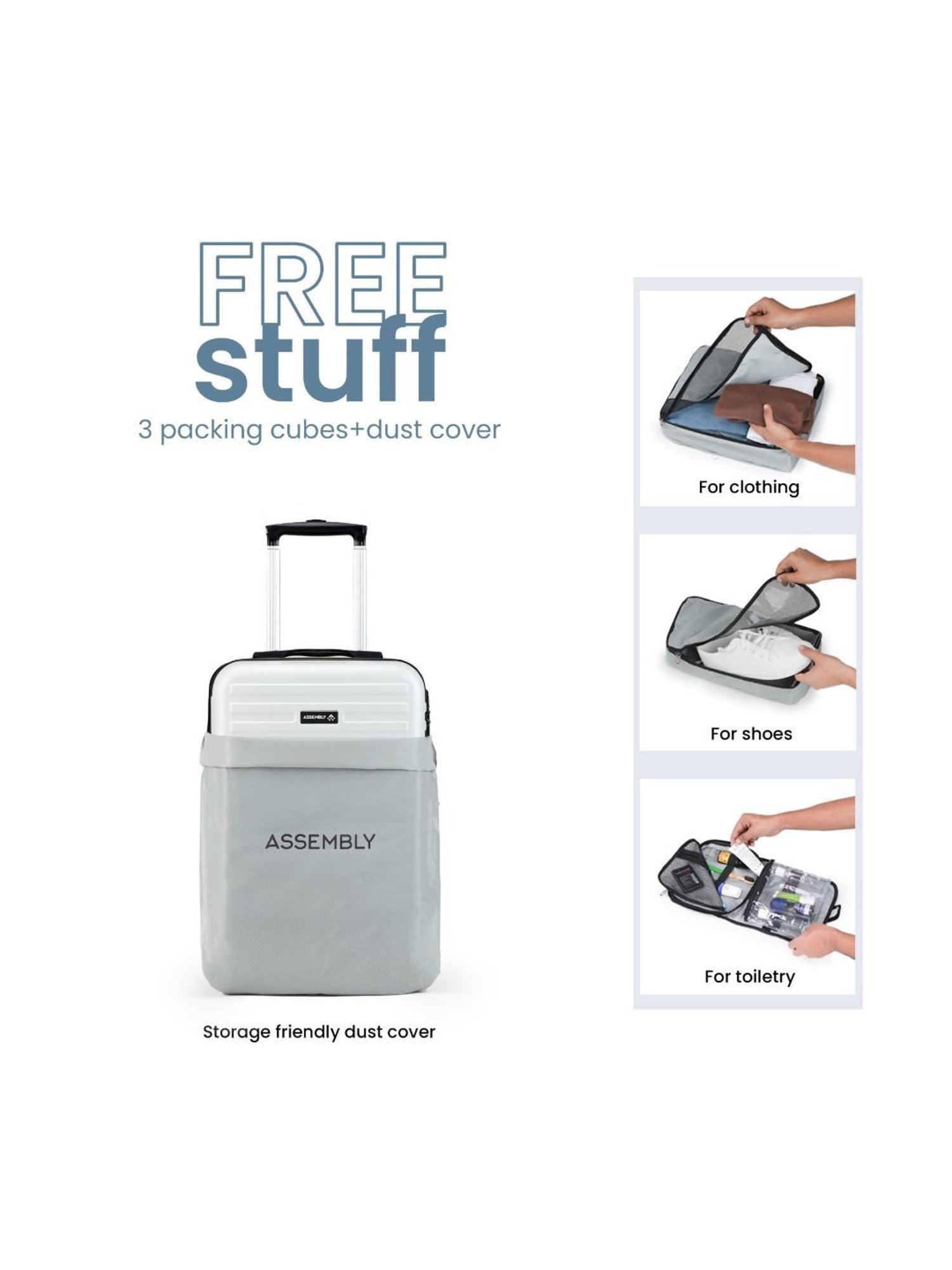 Assembly Blue & White Two Tone Small Cabin Trolley - 20 inch