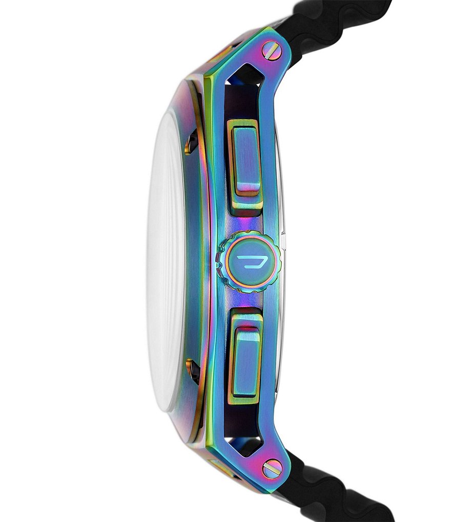 Diesel Timeframe Multicolor Dial Chronograph Black Silicone Watch