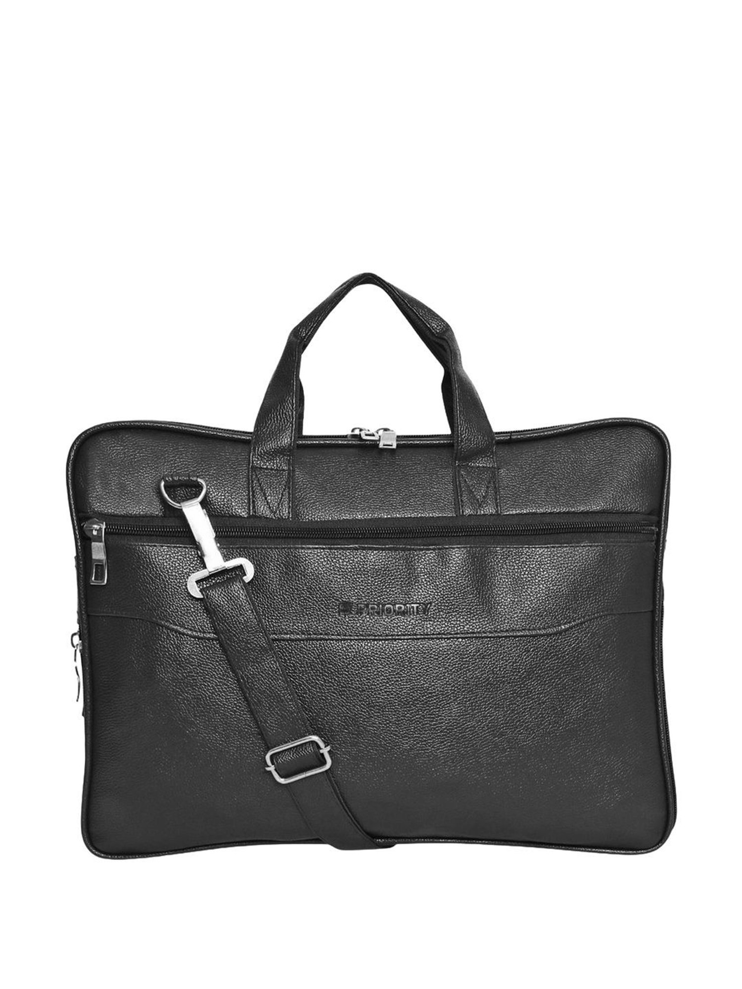 Priority Black Synthetic Large Messenger Bag