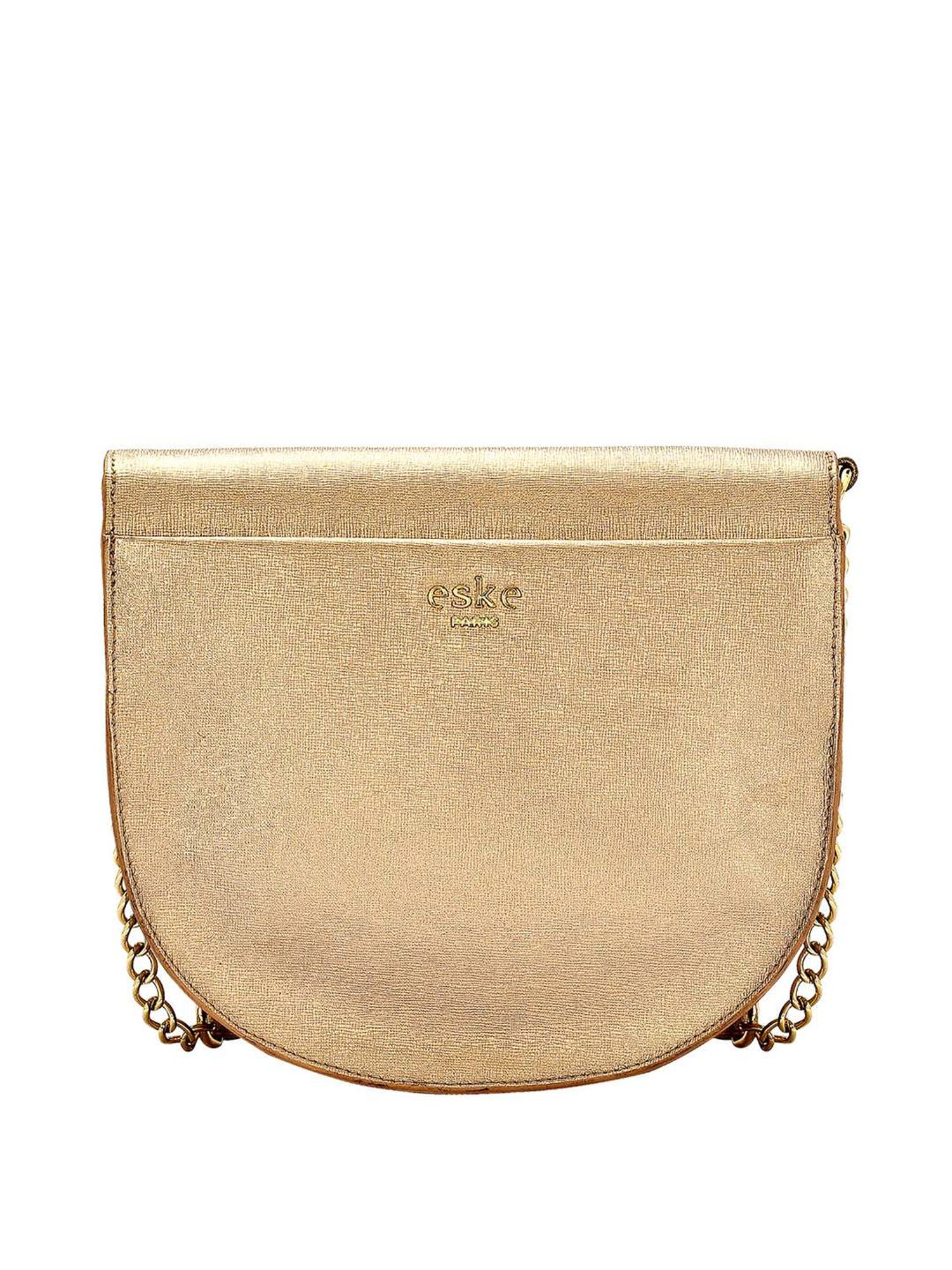Eske Brittney Golden Solid Medium Sling Handbag