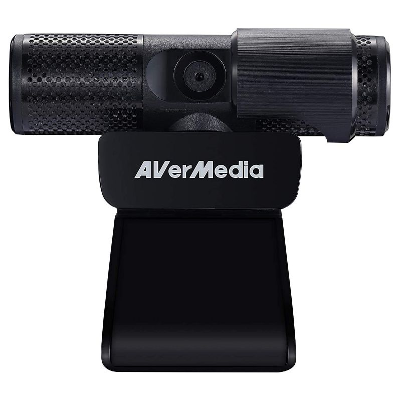 AVerMedia Live Streamer CAM 313: Full HD 1080P Streaming Webcam, Privacy Shutter, Dual Microphone, 360 Degree Swivel Design, Exclusive AI Facial Tracking Stickers - Black (PW313)