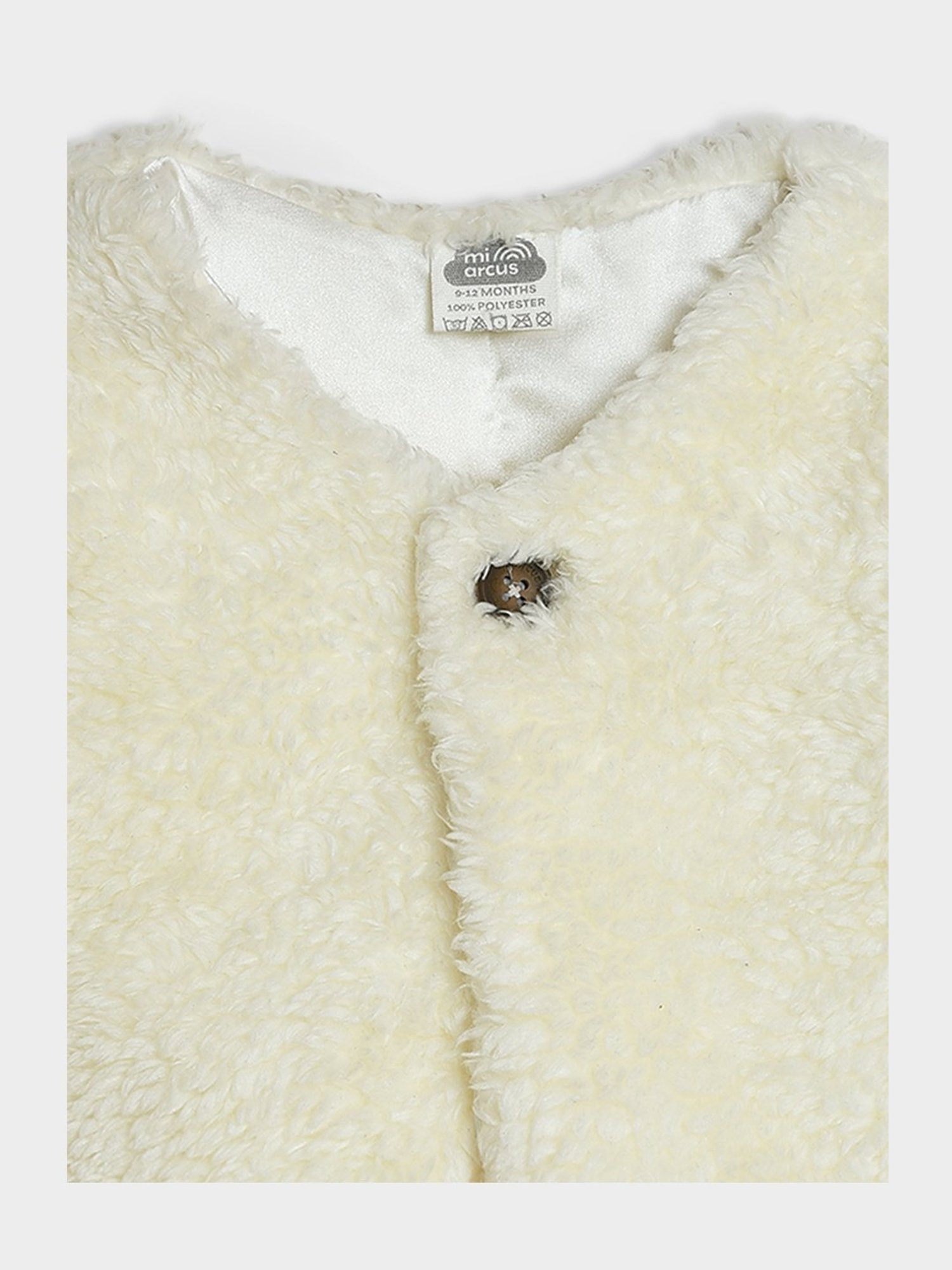 MiArcus Girls Cream Solid Shrug