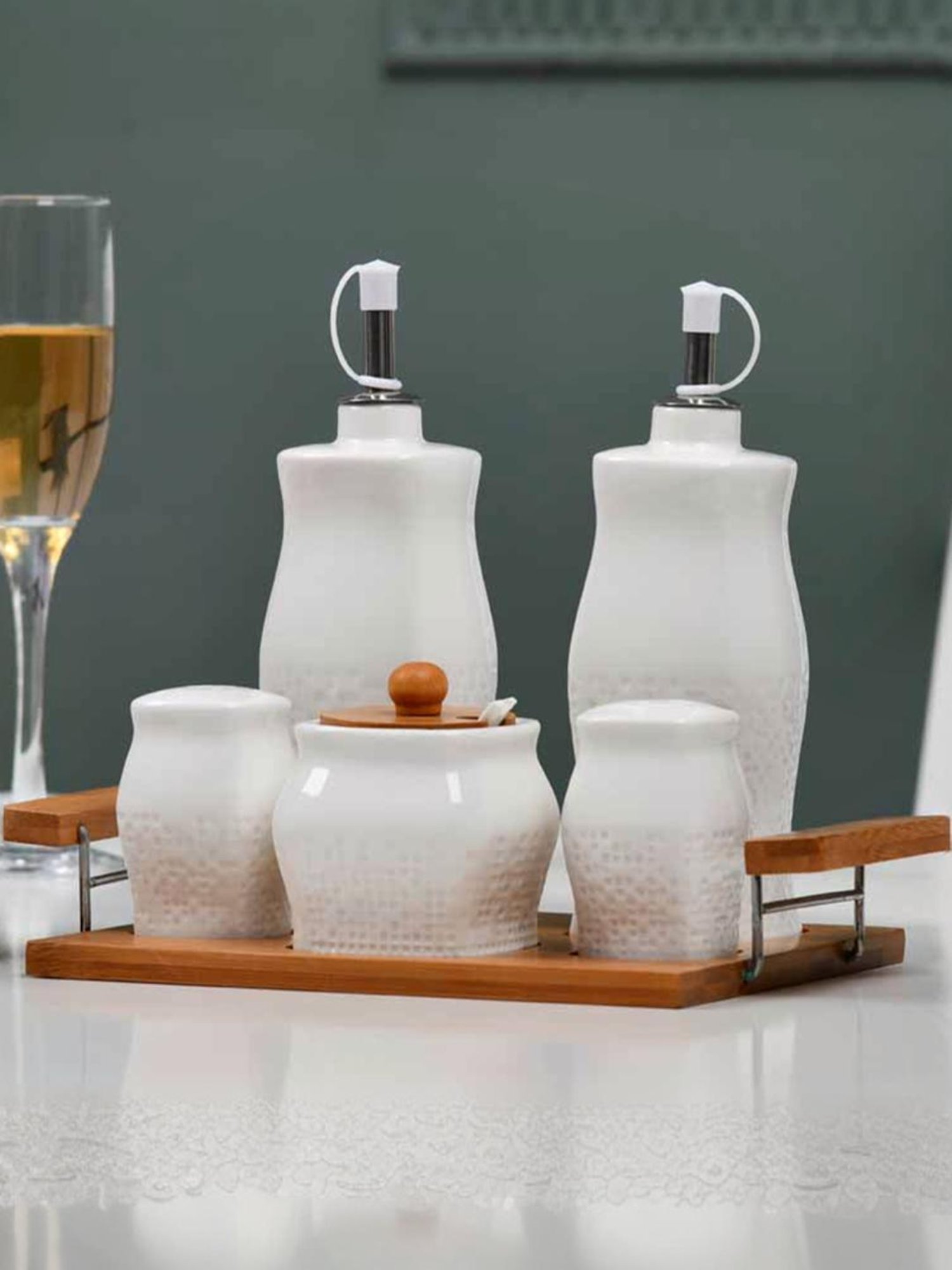 VarEesha Brown & Black Bamboo Multi-Purpose Basket - Set of 1